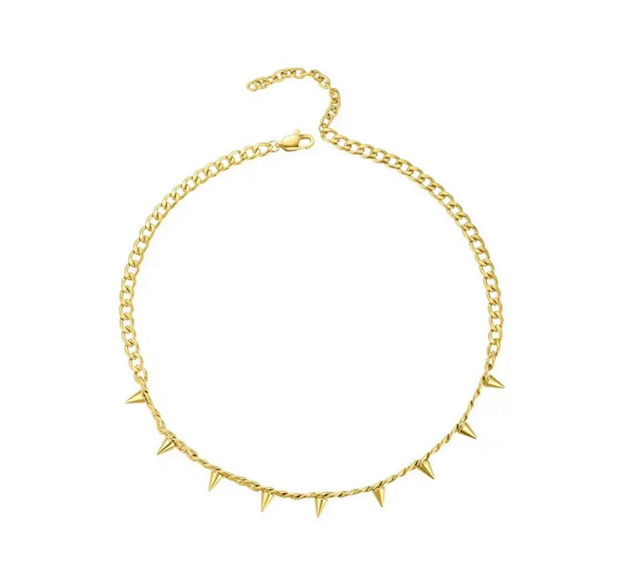 Spike curb chain necklace